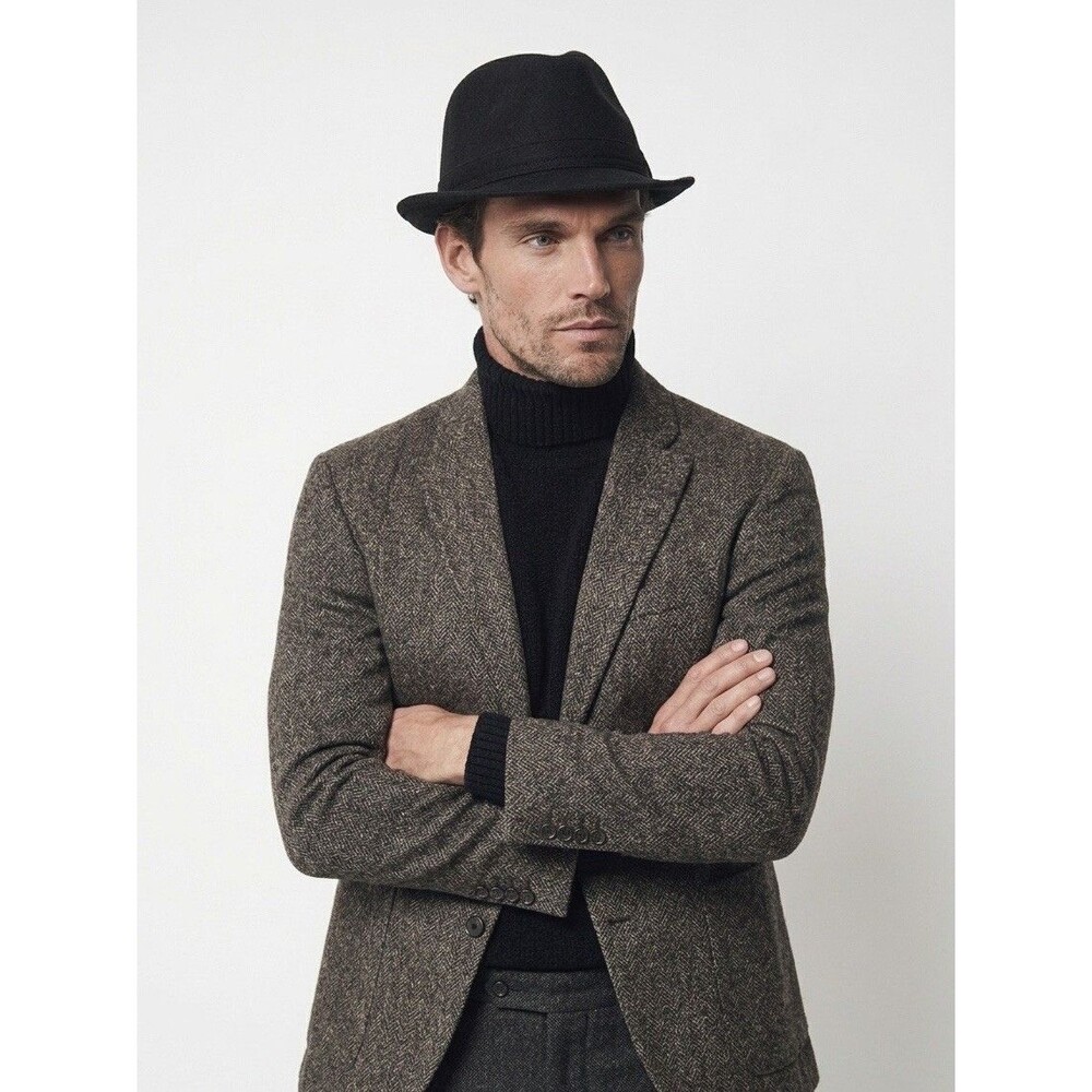 Milani Men Hat S/M Black 5% Wool 95 Polyester Designed in Italy - Picture 8 of 16